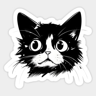 Tuxedo Cat Face Sticker